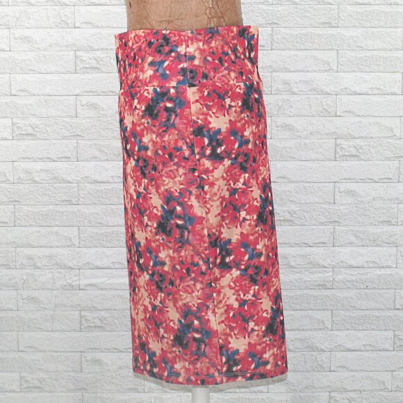 LULAROE Skirt Cassie Floral Abstract Tie Dye Pencil Pink Blue Printed Medium - Picture 3 of 11